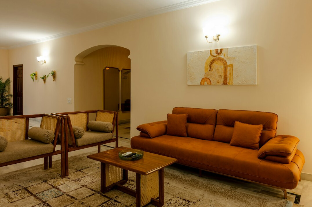 luxury living room with modern furniture